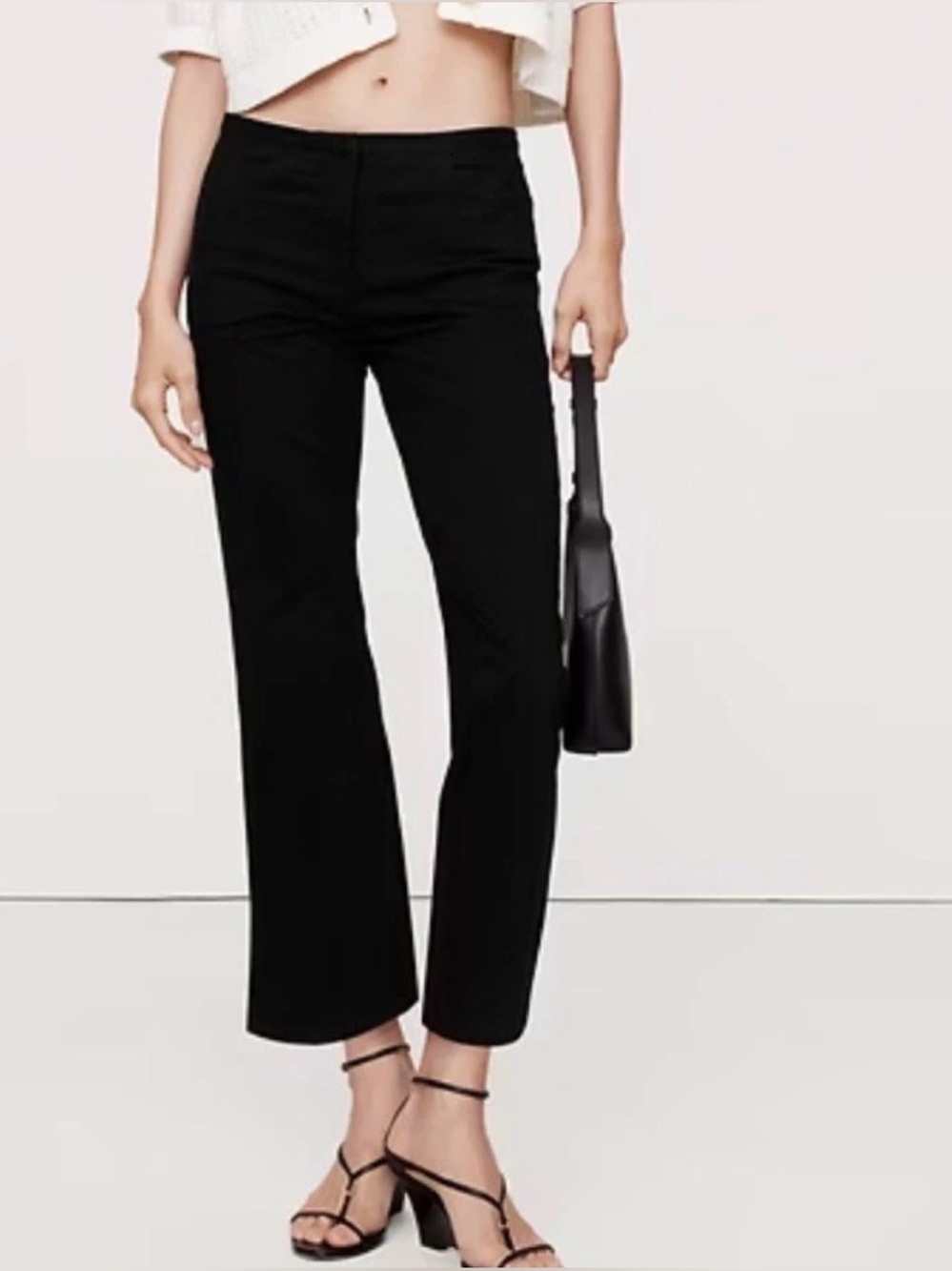 NWT Banana Republic Mid Rise Cotton Stretch Black Capri Sz 20.
